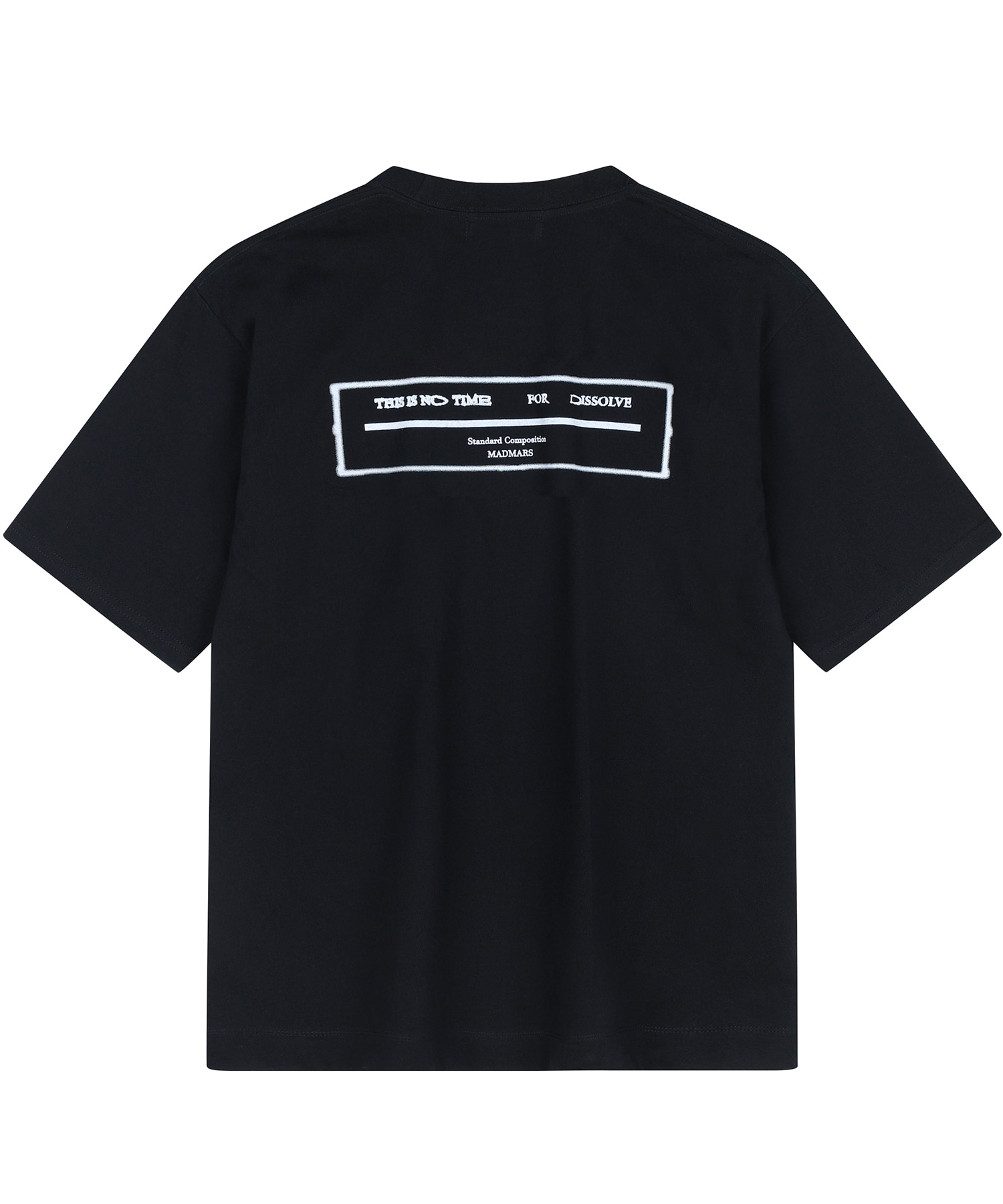 [수피마]over fit wappen point T-shirt black
